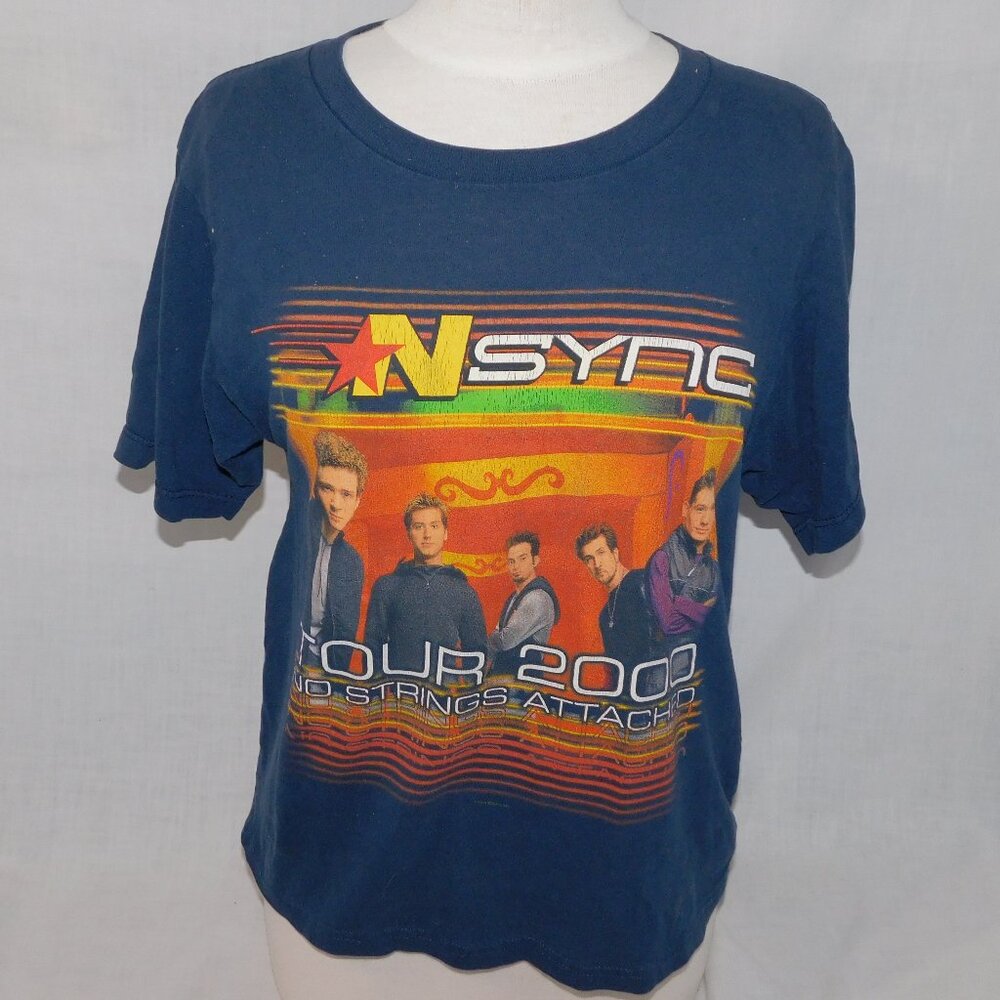 VTG 2000 NSYNC No Strings Attached Tour Unisex  M T Shirt Blue *READ Winterland